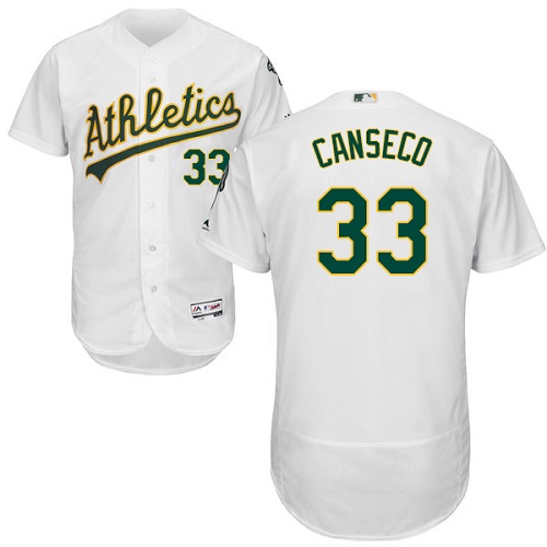 Athletics #33 Jose Canseco White Flexbase Authentic Collection Stitched MLB Jersey